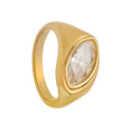 Pear Drop Signet Ring