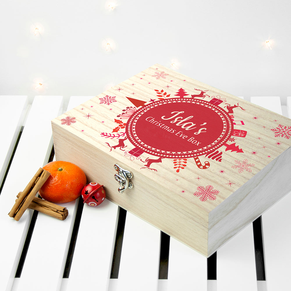 Personalised Snowflake Wreath Christmas Eve Box