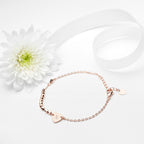 Personalised Rose Gold Heart Charm Bracelet