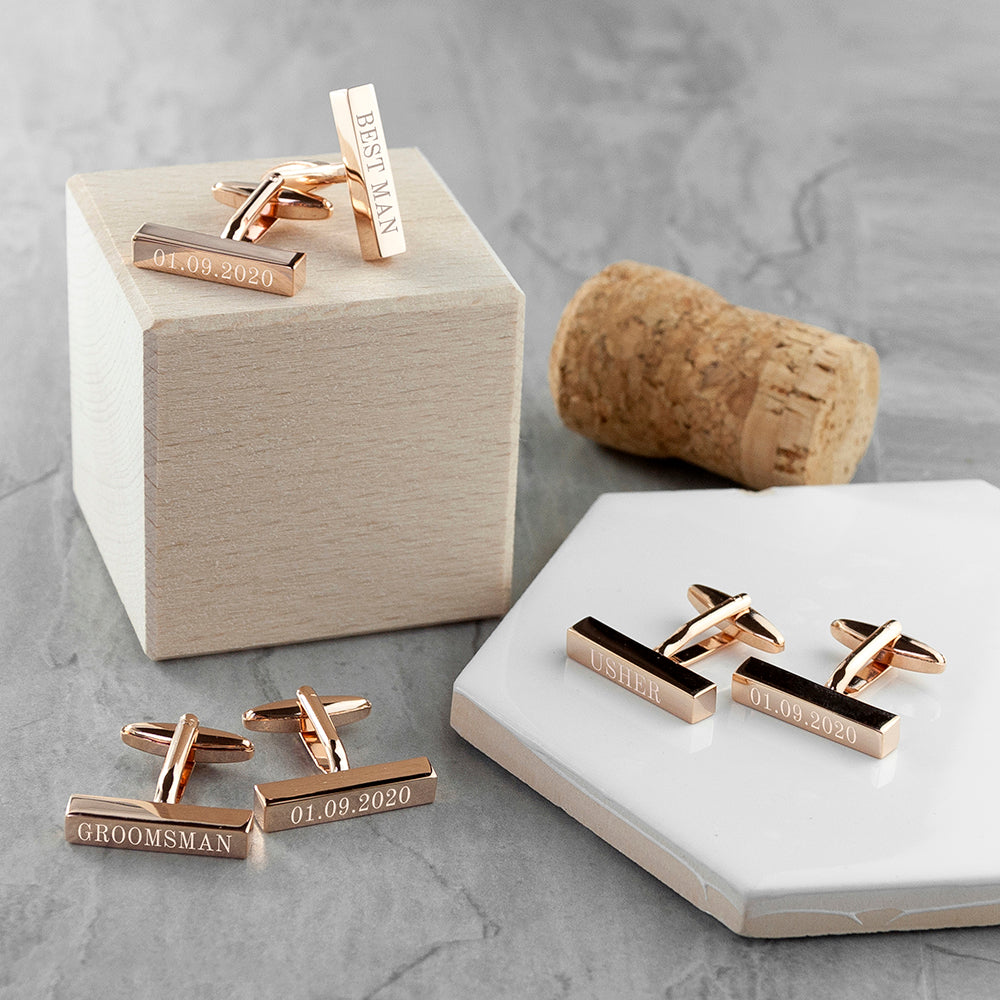 Personalised Bar Cufflinks for Weddings