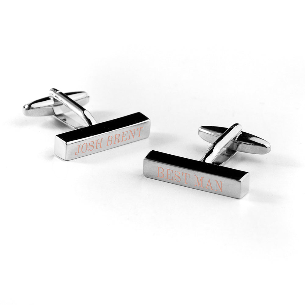 Personalised Bar Cufflinks for Weddings