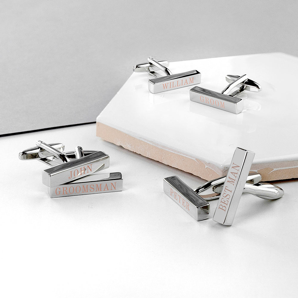 Personalised Bar Cufflinks for Weddings
