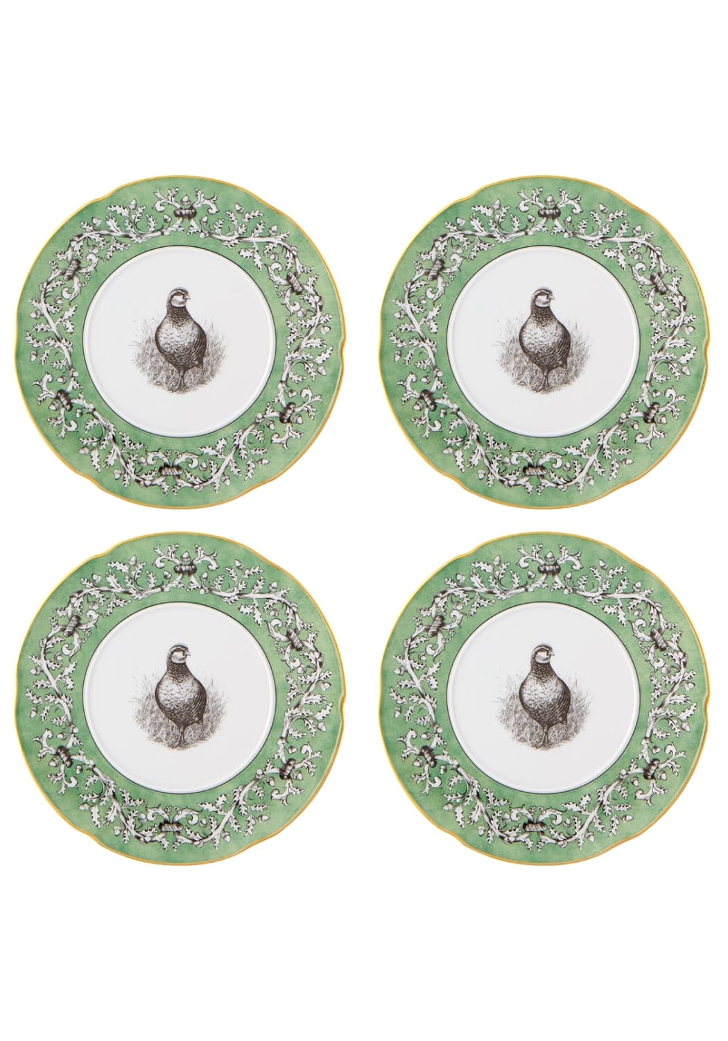 Pheasant Fancy Dessert Plates - Set of 4