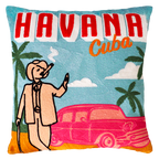 Havana Cuba Needlepoint Pillow