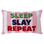 Sleep Slay Repeat Needlepoint Pillow