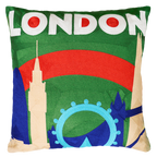 London Skyline Needlepoint Pillow