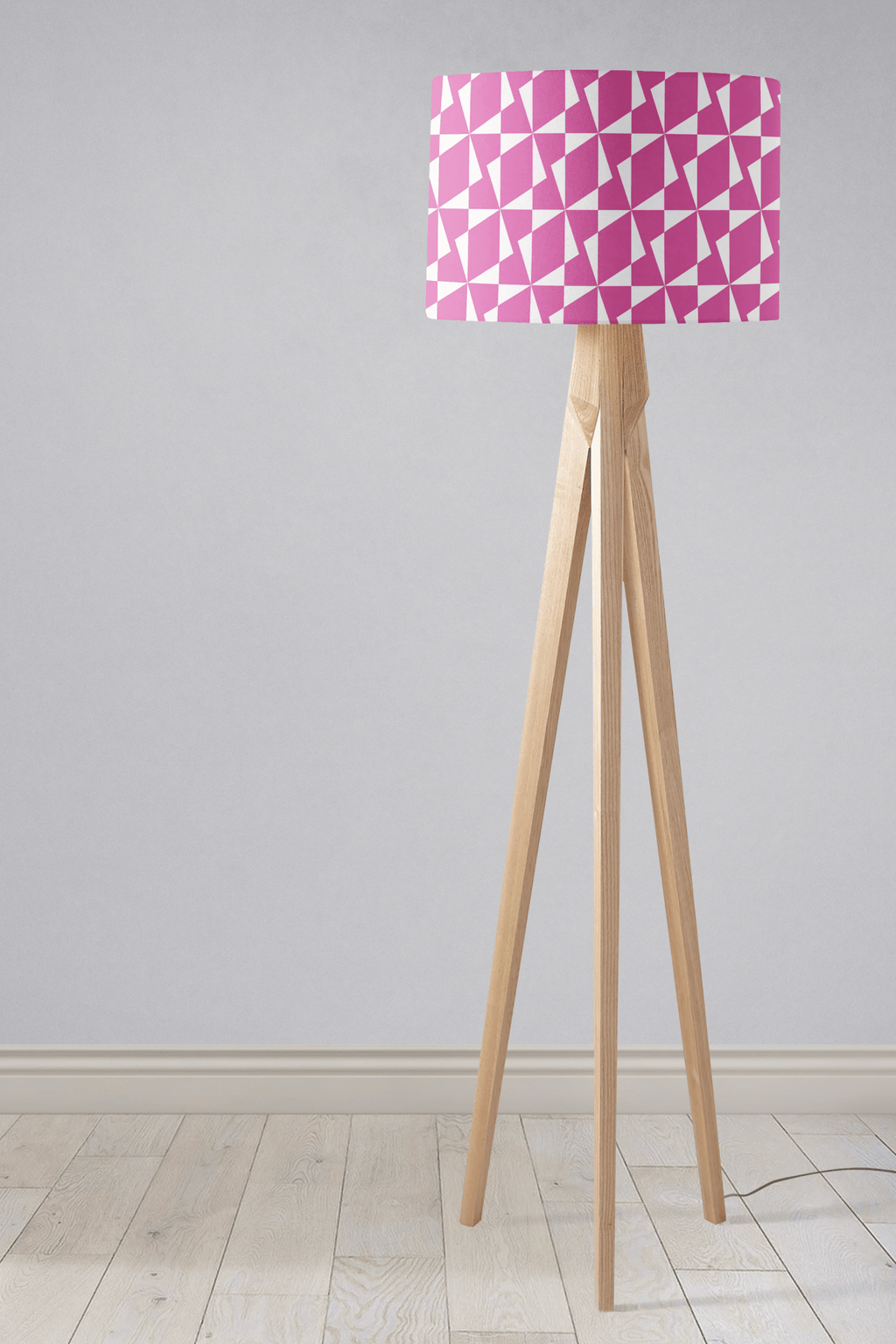Pink Retro Geometric Lampshade, Ceiling or Table Lamp Shade