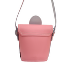 Handmade Leather Daisy Barrel Bag - Pastel Pink