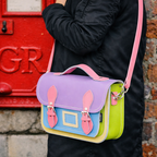 Leather Midi Satchel - Pastel Kaleidoscope