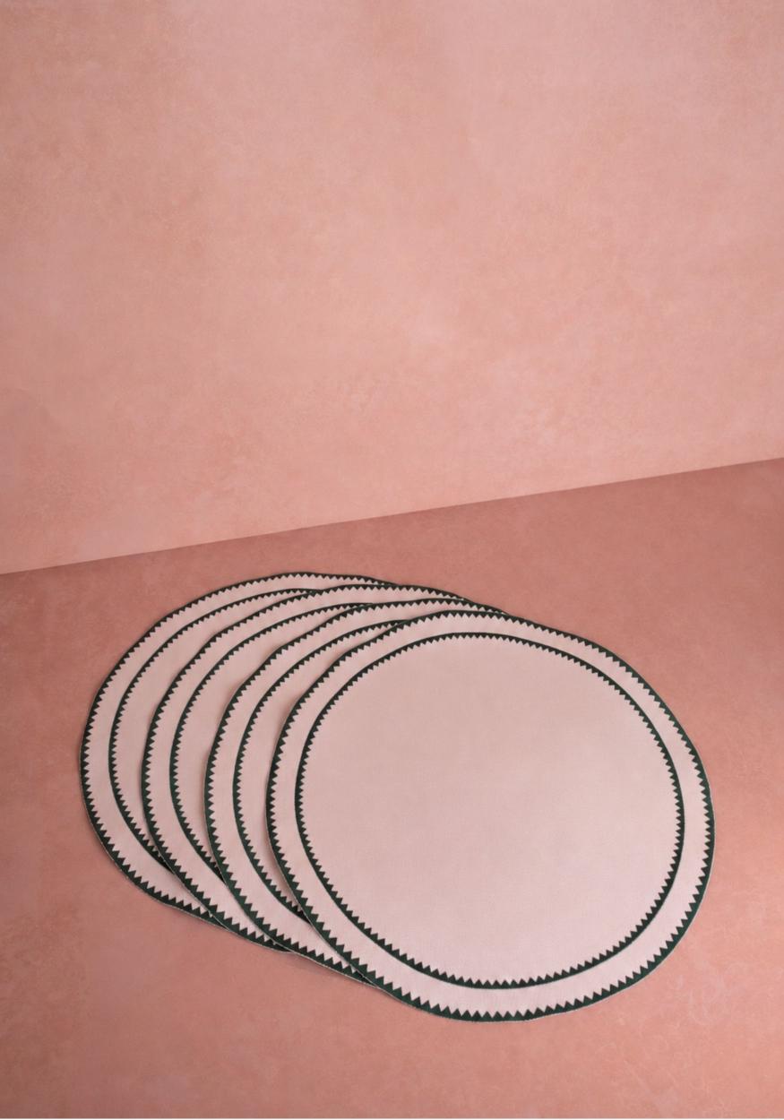Classic Green Round Placemats - Set of 4