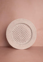 Harbour Island Round Rattan Charger Placemat White - Set of 4