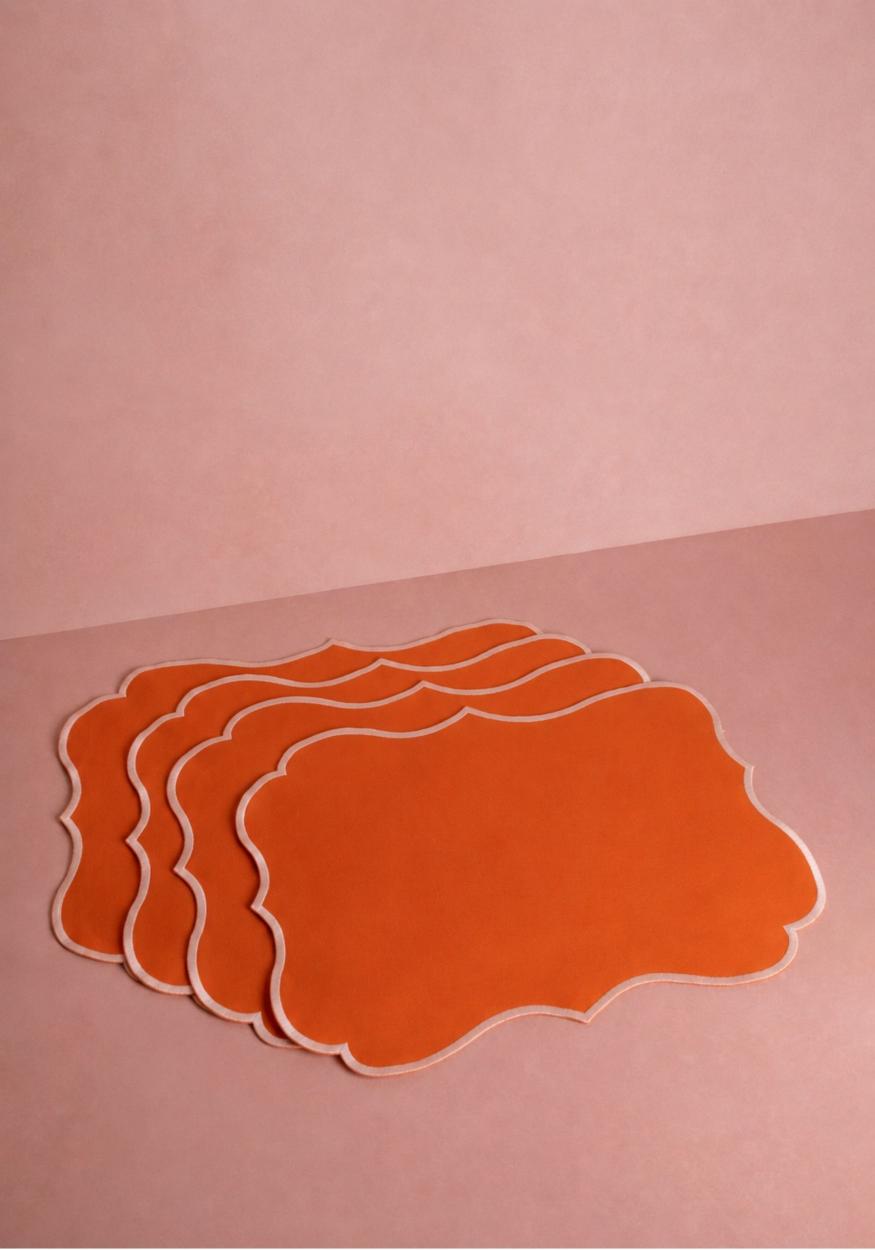 Papaya Coloured Placemats - Set of 4