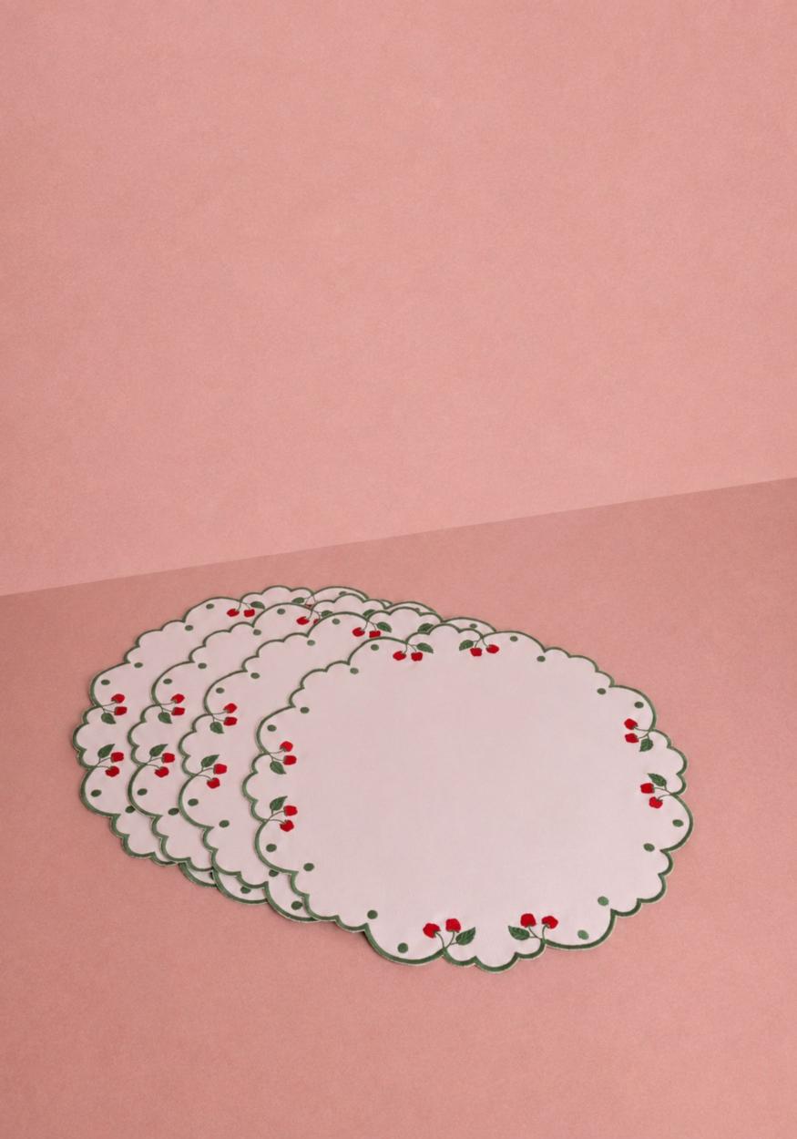 Ripe Cherry Round Placemats - Set of 4