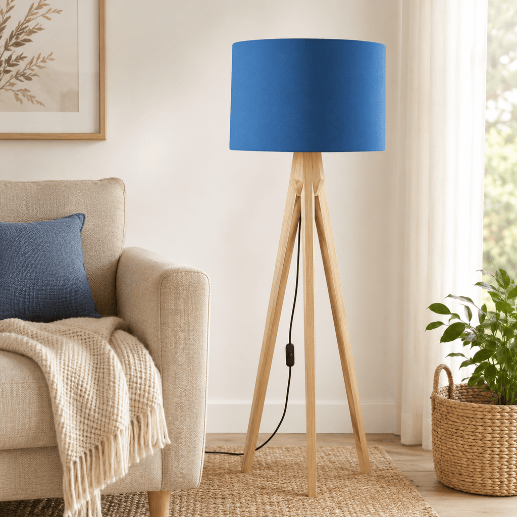 Plain Cobalt Blue Lampshade – Handmade UK, Ceiling or Table Lamp Shade | Made to Order