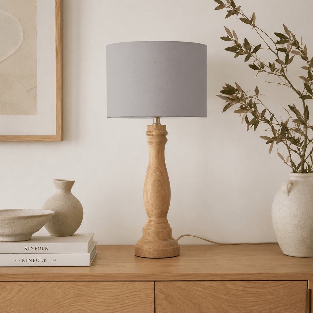 Plain Dove Grey Lampshade – Handmade UK, Ceiling or Table Lamp Shade | Made to Order