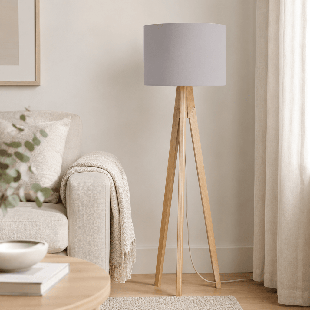 Plain Dove Grey Lampshade – Handmade UK, Ceiling or Table Lamp Shade | Made to Order