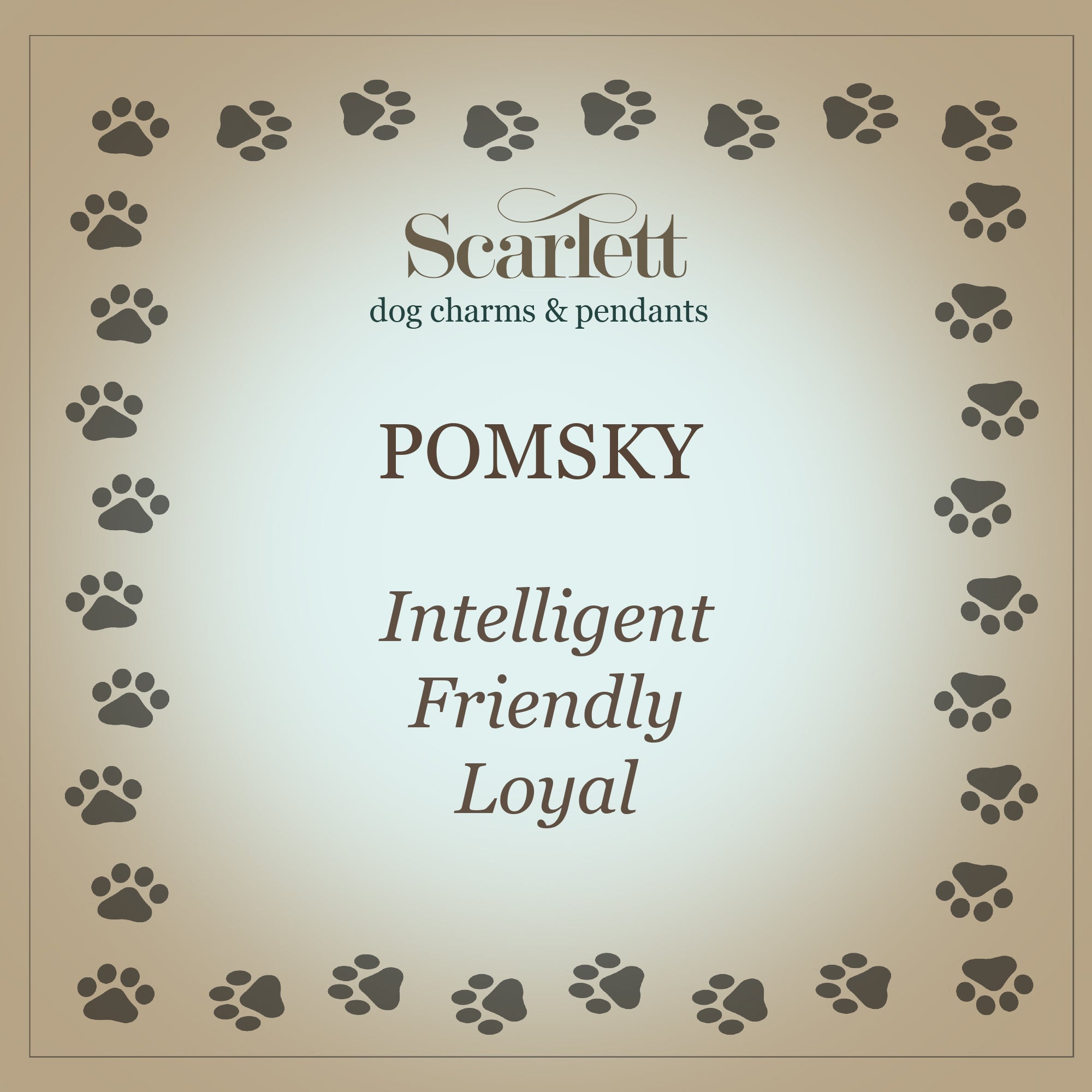 Pomsky Silver Dog Charm Bracelet