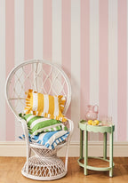 Green Cabana Stripe Ruffled Cushion Cover