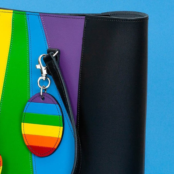 Oval Leather Bag Charm Pride