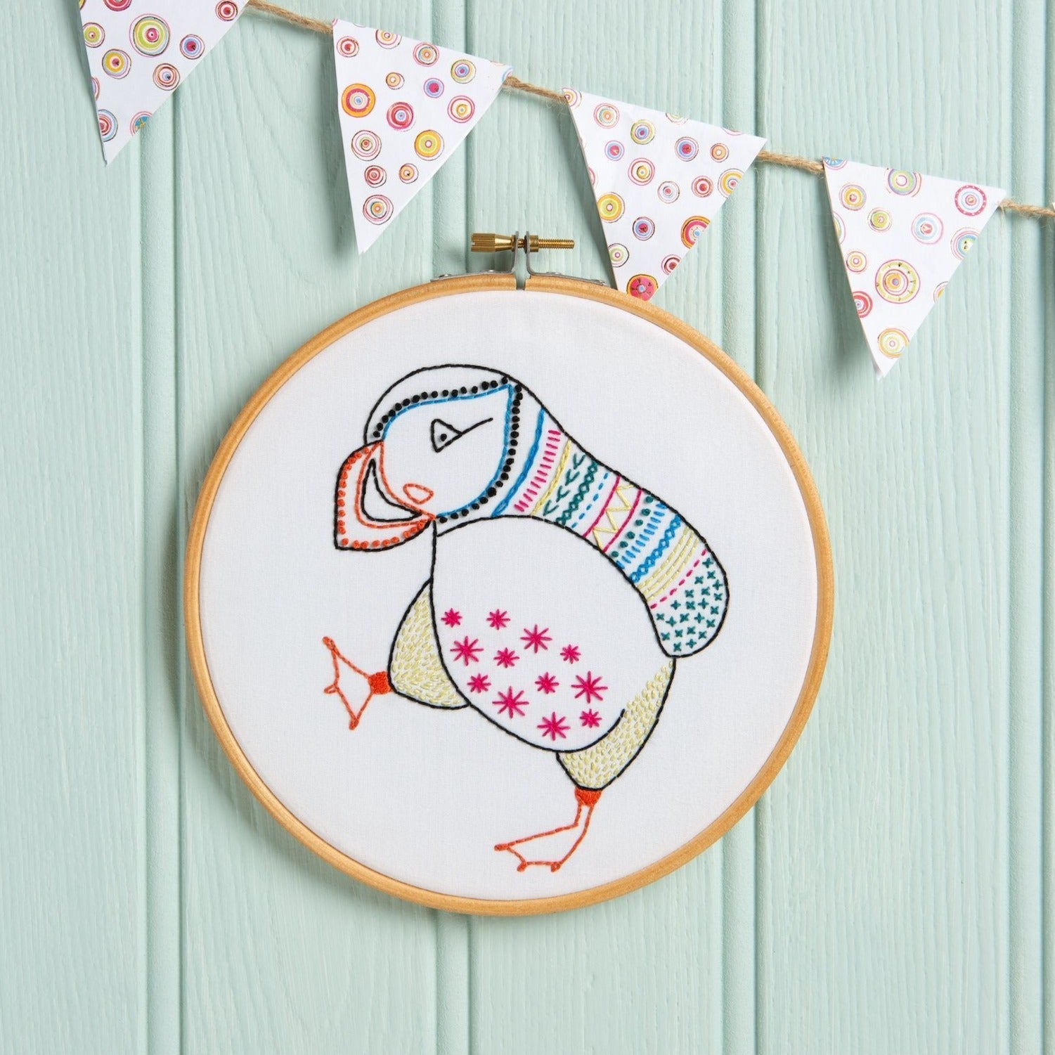 Puffin Embroidery Kit for Beginners