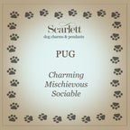 Pug Silver Dog Charm Bracelet