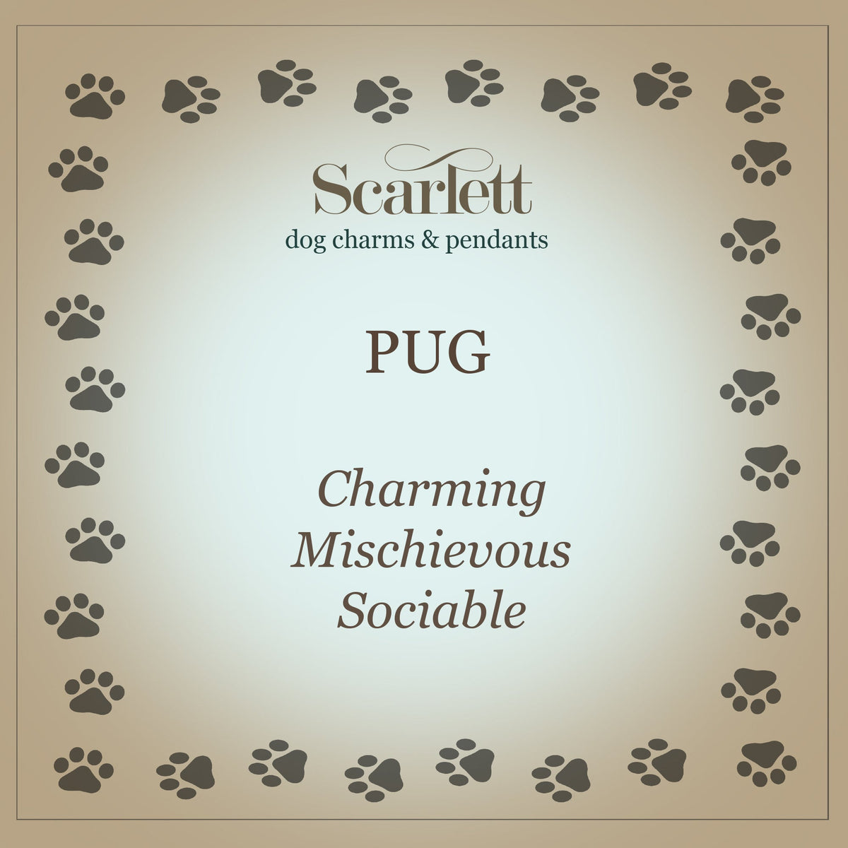 Pug Personalised Silver Dog Tag Necklace