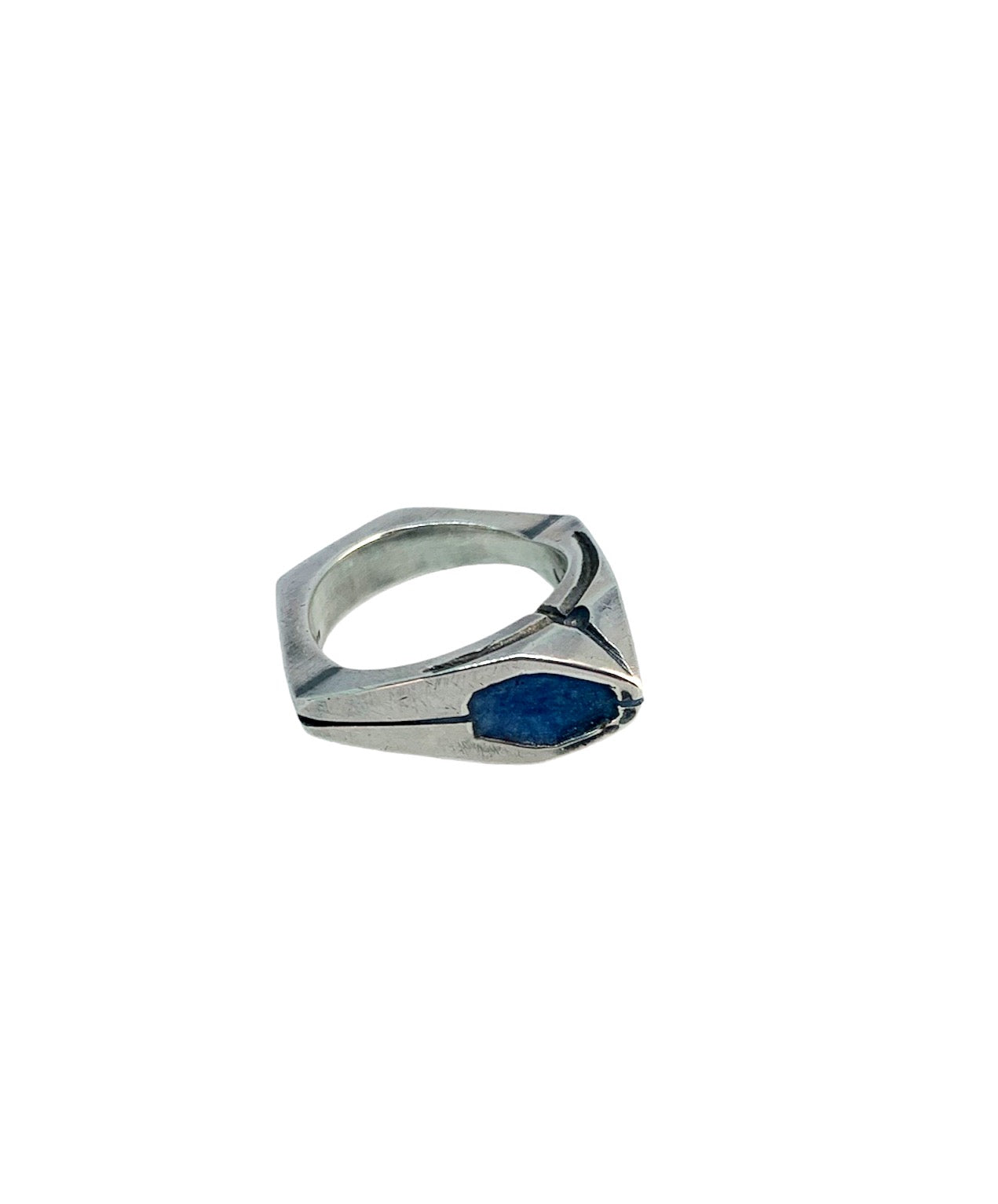 Punta Enamel Ring – Sterling Silver 925 with Blue Colorit Ceramic
