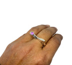 Pyramid Ring – Sterling Silver 925 with Cabochon Peridot, Amethyst, or Iolite