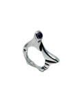 Pyramid Ring – Sterling Silver 925 with Cabochon Peridot, Amethyst, or Iolite