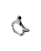 Pyramid Ring – Sterling Silver 925 with Cabochon Peridot, Amethyst, or Iolite
