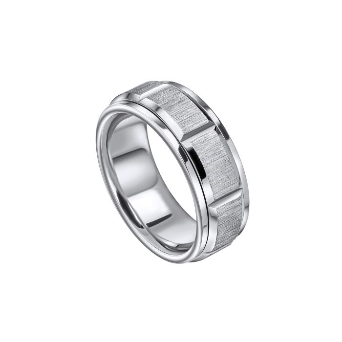 Fred Bennett Step Edge Stainless Steel Spinner Ring