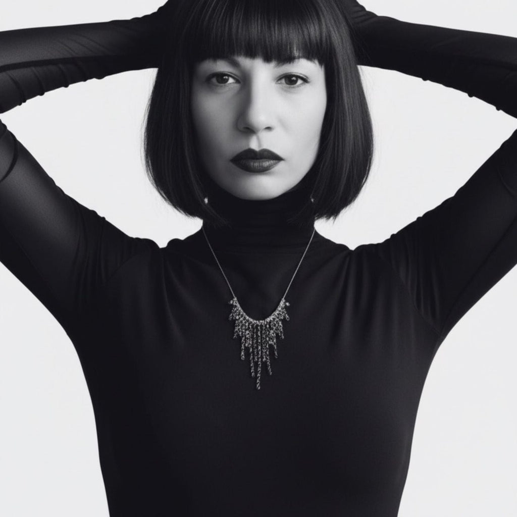 Rain Drop Chain Necklace – Handcrafted  Recycle Sterling Silver