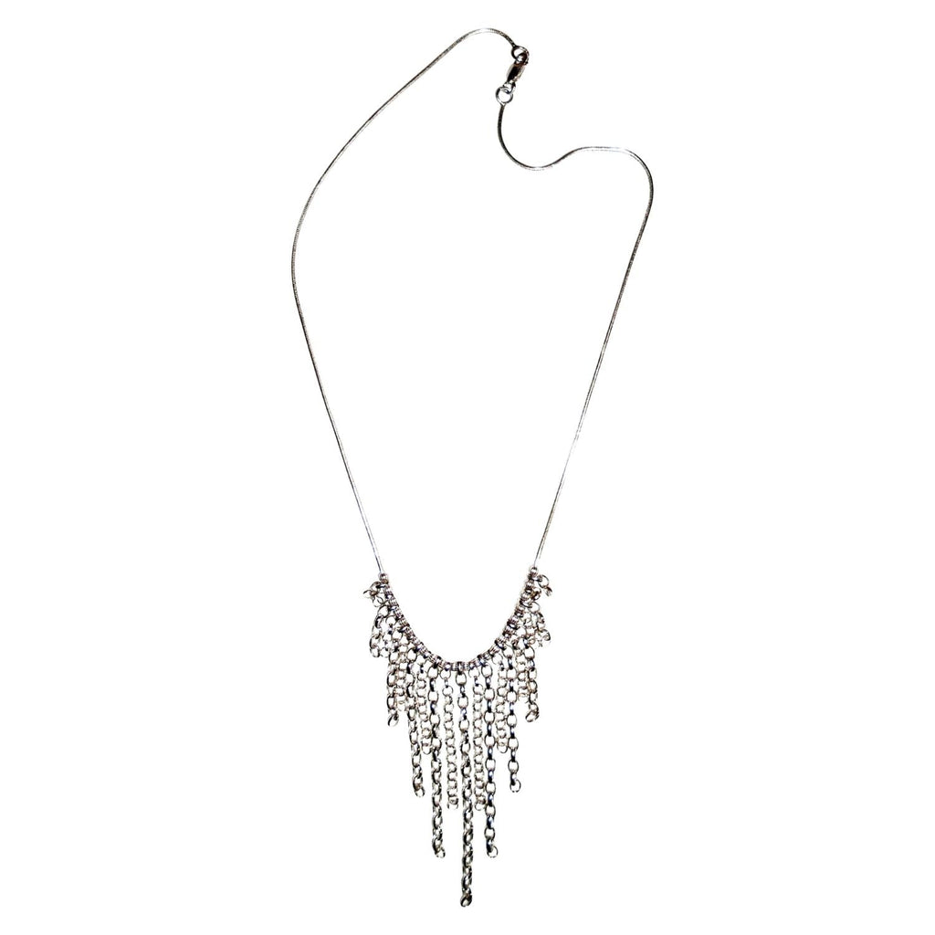 Rain Drop Chain Necklace – Handcrafted  Recycle Sterling Silver