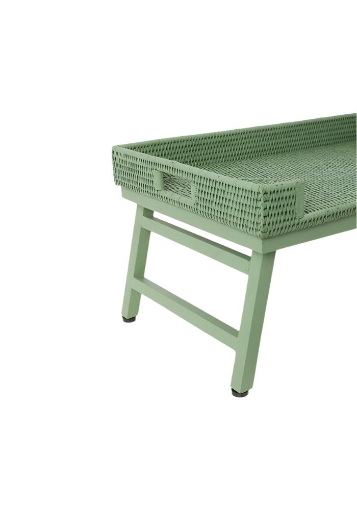 Rattan Breakfast Tray - Green