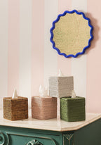 Rattan Tissue Box Cover - Green