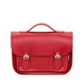 Leather Midi Satchel - Red