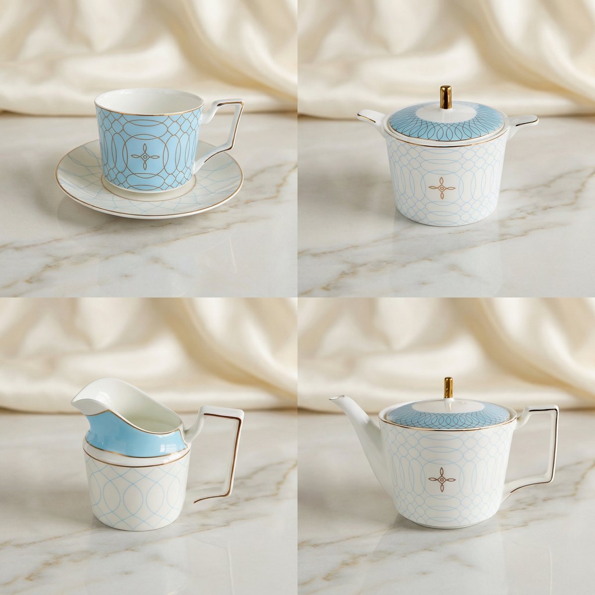 The Regent Blue Tea Set