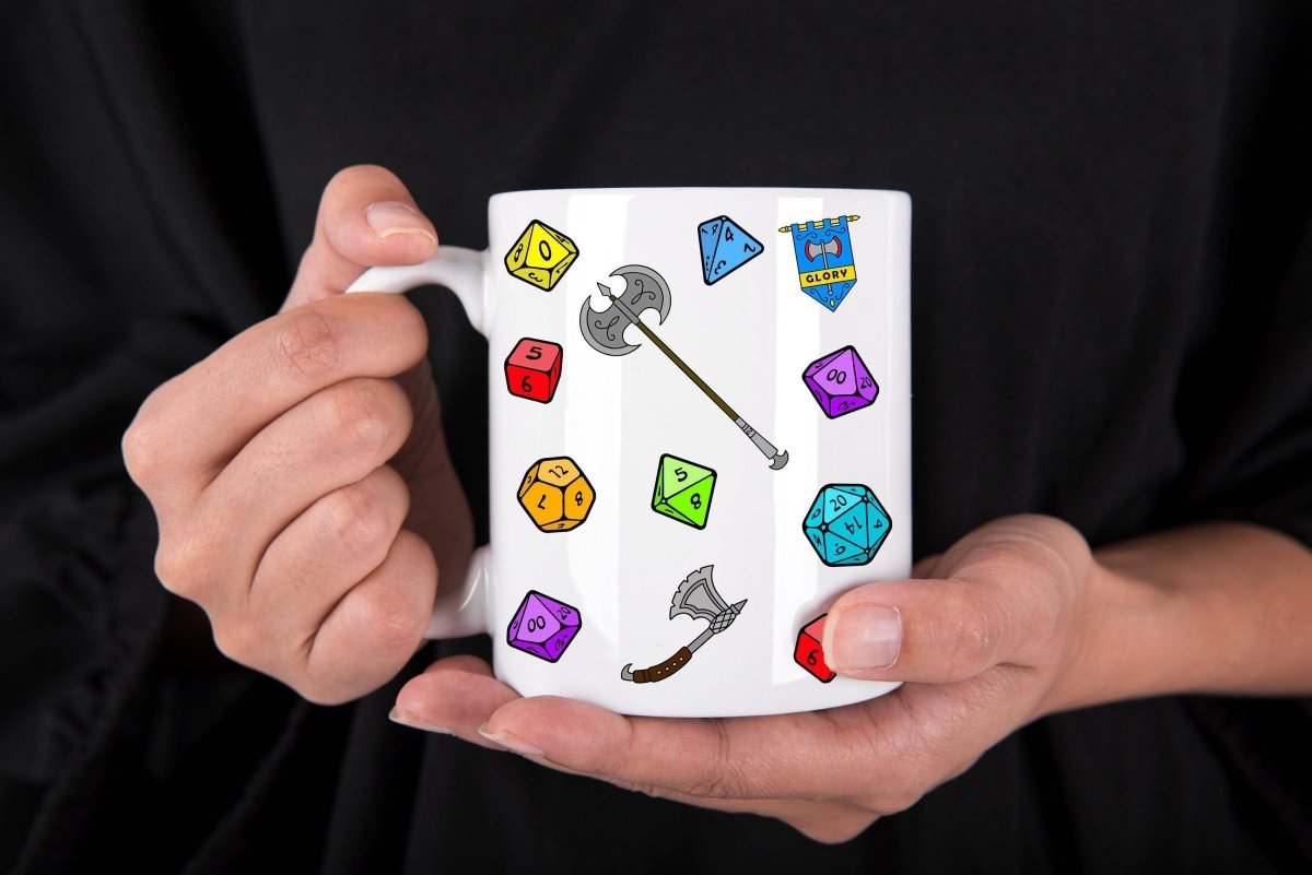 Dice and Weapons DnD Mug