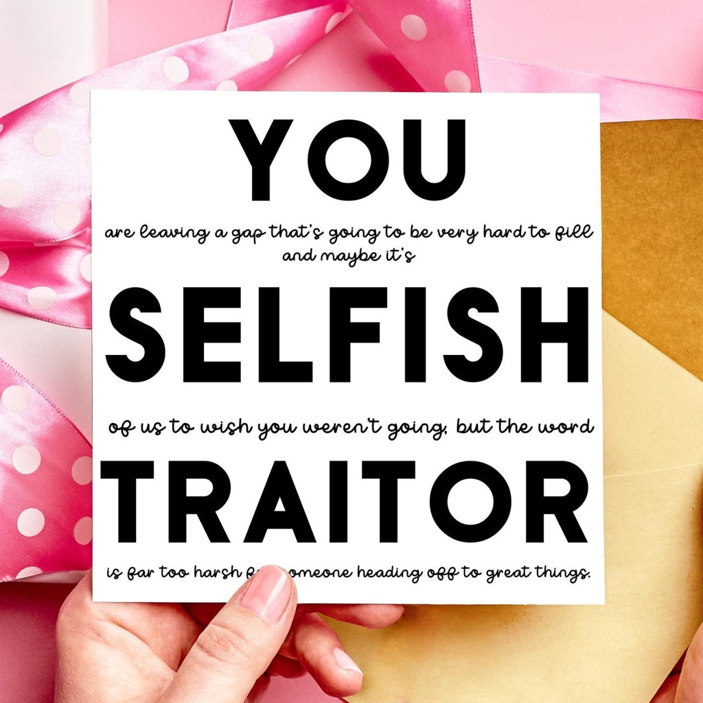 Funny Traitor Leaving Card | Work Colleague Goodbye