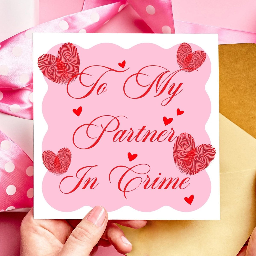 Partner in Crime Valentine's Day Card | Romantic Anniversary Card