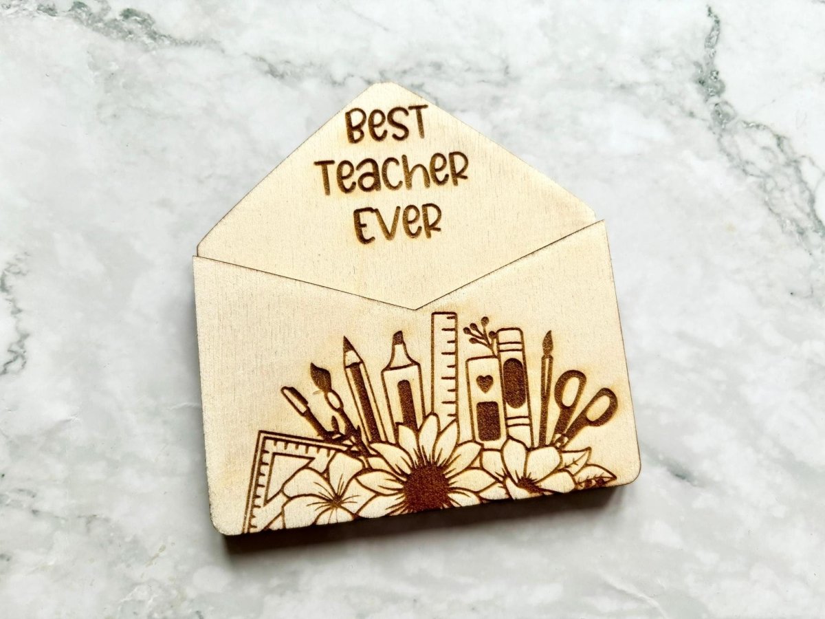 Personalised Best Teacher Ever Envelope Gift Card Holder