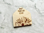 Personalised Best Teacher Ever Envelope Gift Card Holder