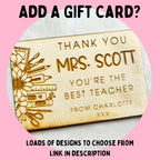 Personalised Best Teacher Ever Envelope Gift Card Holder