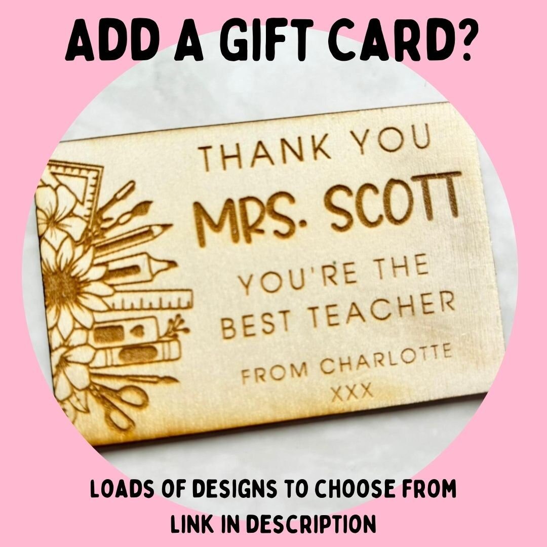 Personalised Best Teacher Ever Envelope Gift Card Holder