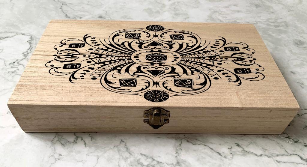 Personalised DnD Dice Box - Decorative Character Stats