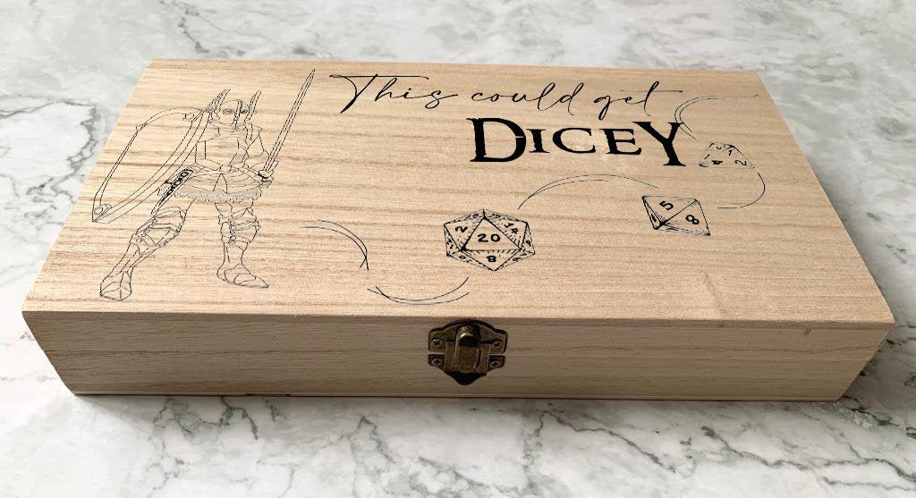 Personalised DnD Dice Box for a Knight or Fighter