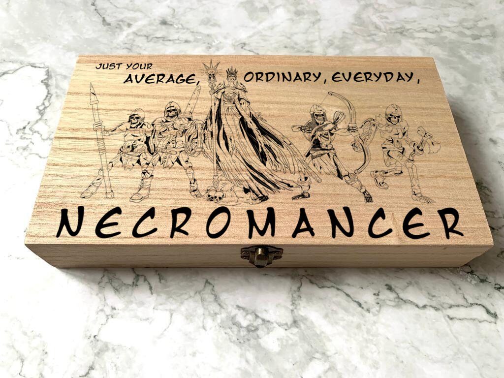 Personalised DnD Dice Box - Just your Average, Ordinary, Everyday Necromancer