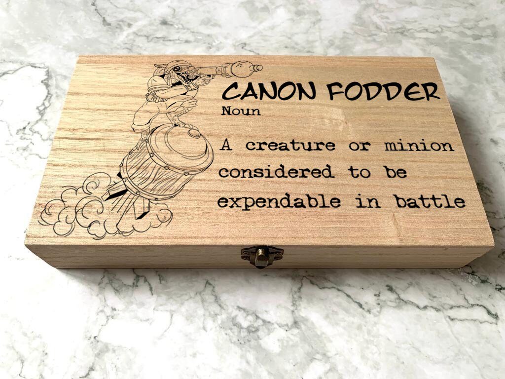 Personalised Dnd Dice Box - Kobold Canon Fodder definition