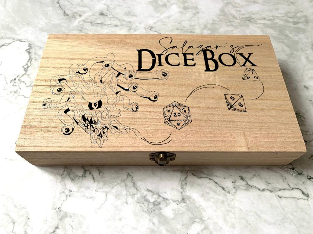 Personalised DnD Dice Box - Monster Dice Design