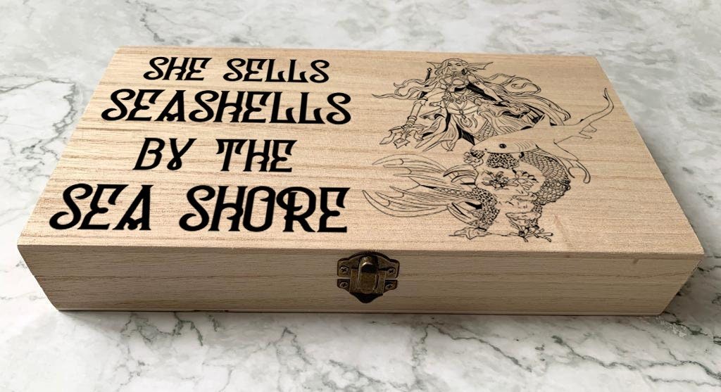 Personalised DnD Dice Box with Mermaid and Shark
